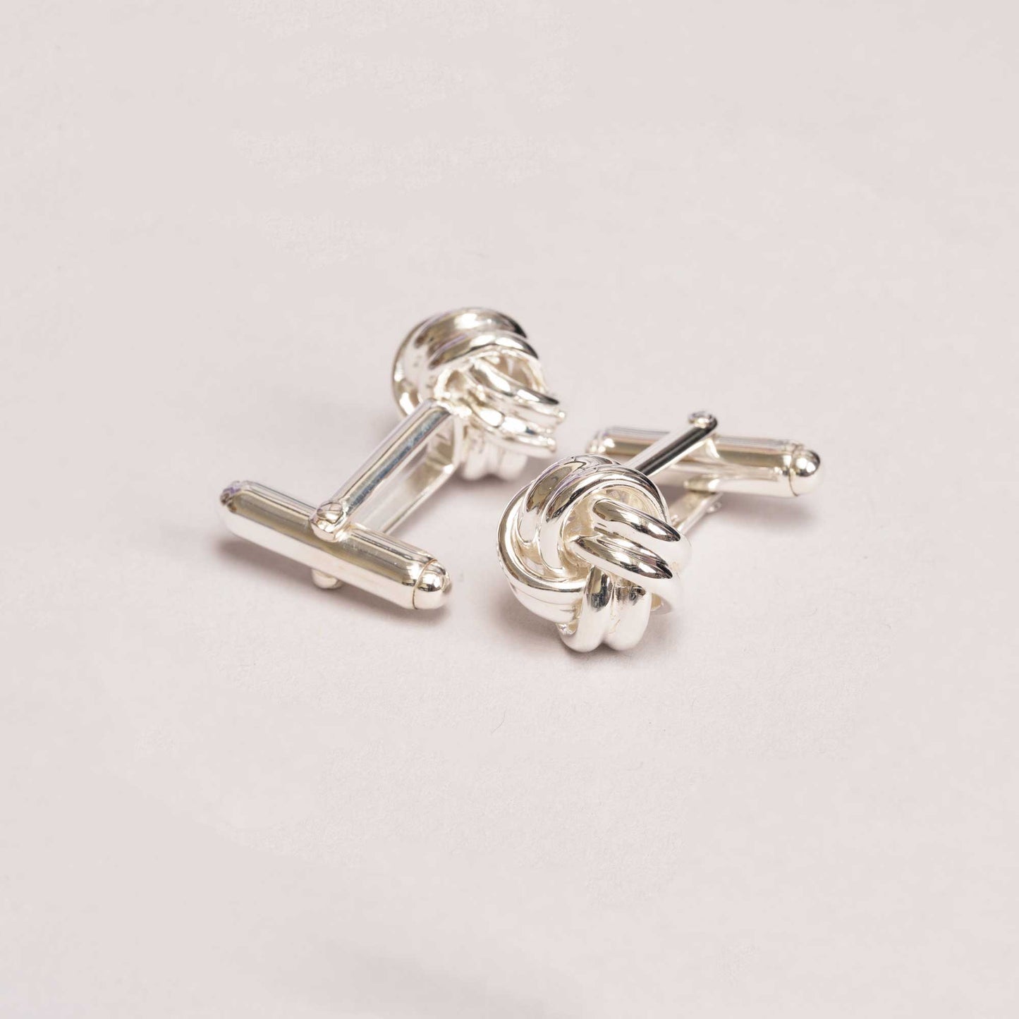 Sterling Silver Classic Ribbon Weave Knot Cufflinks