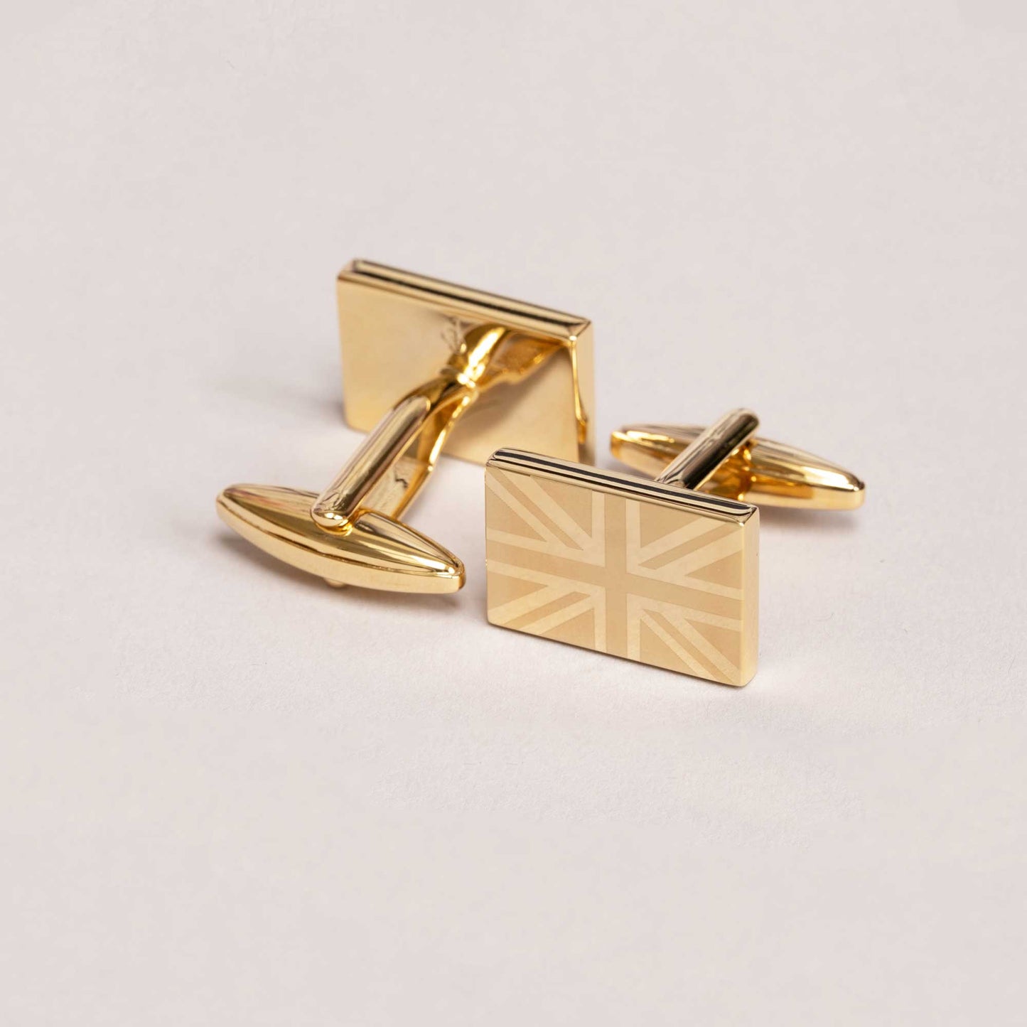 Gold Etched Union Jack Cufflinks