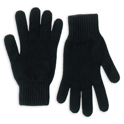 Pair of black gloves on a white background
