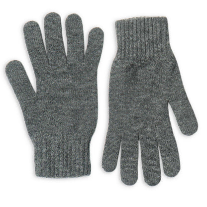 Pair of gray gloves on a white background