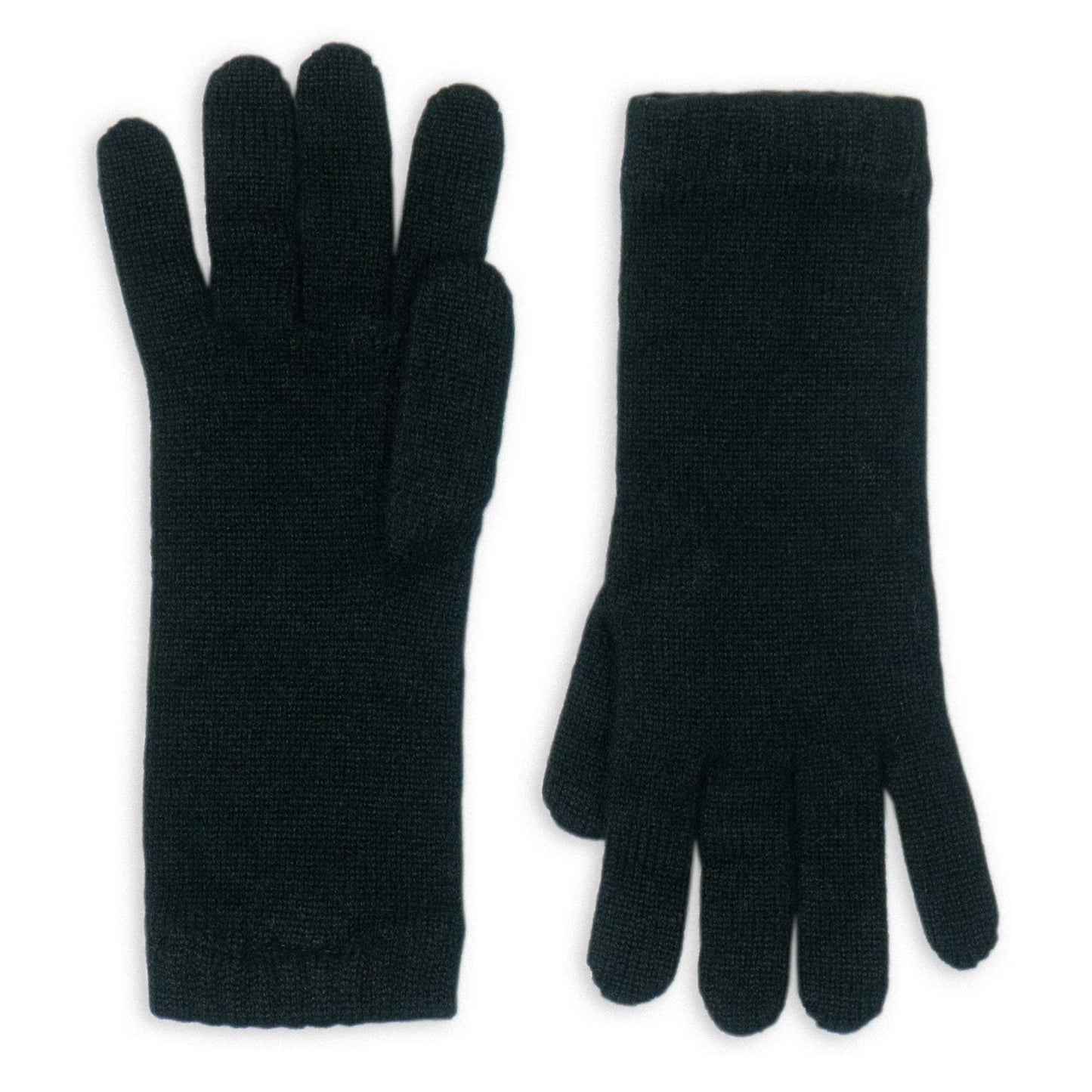 Pair of black gloves on a white background
