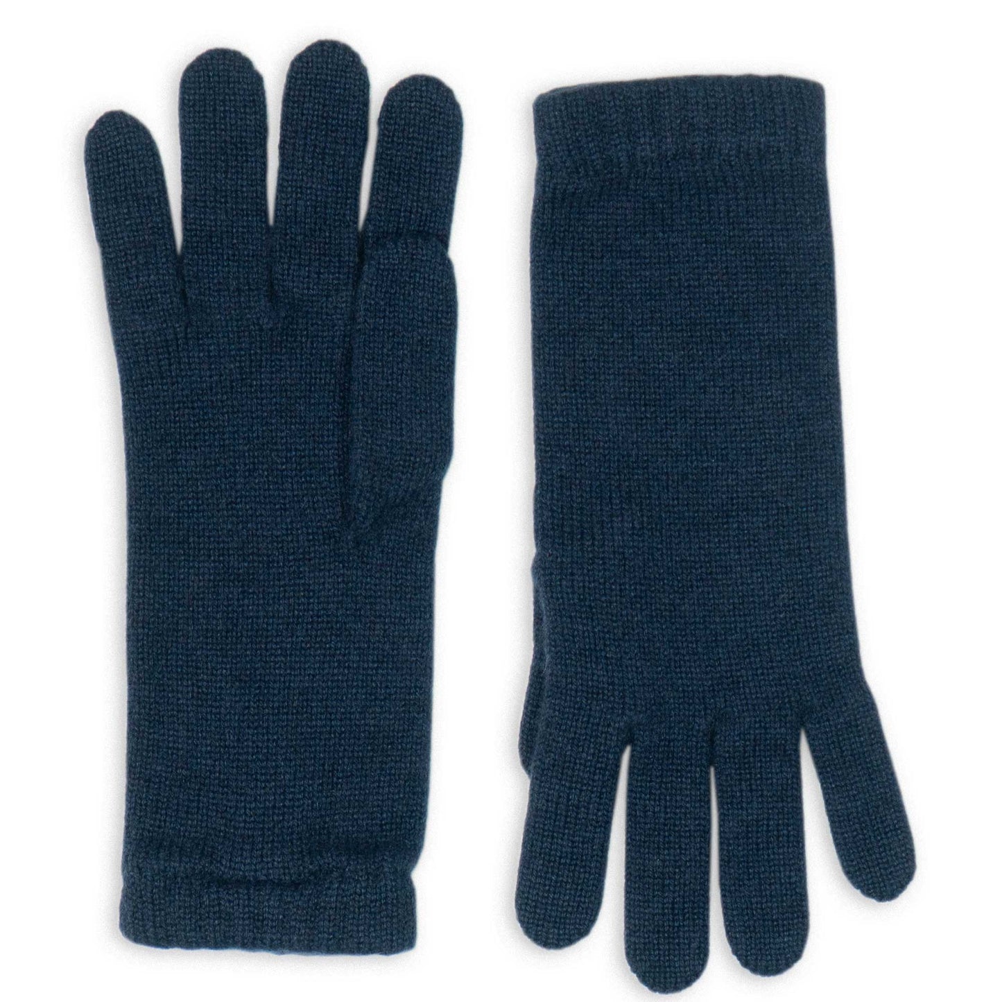 Pair of dark blue gloves on a white background