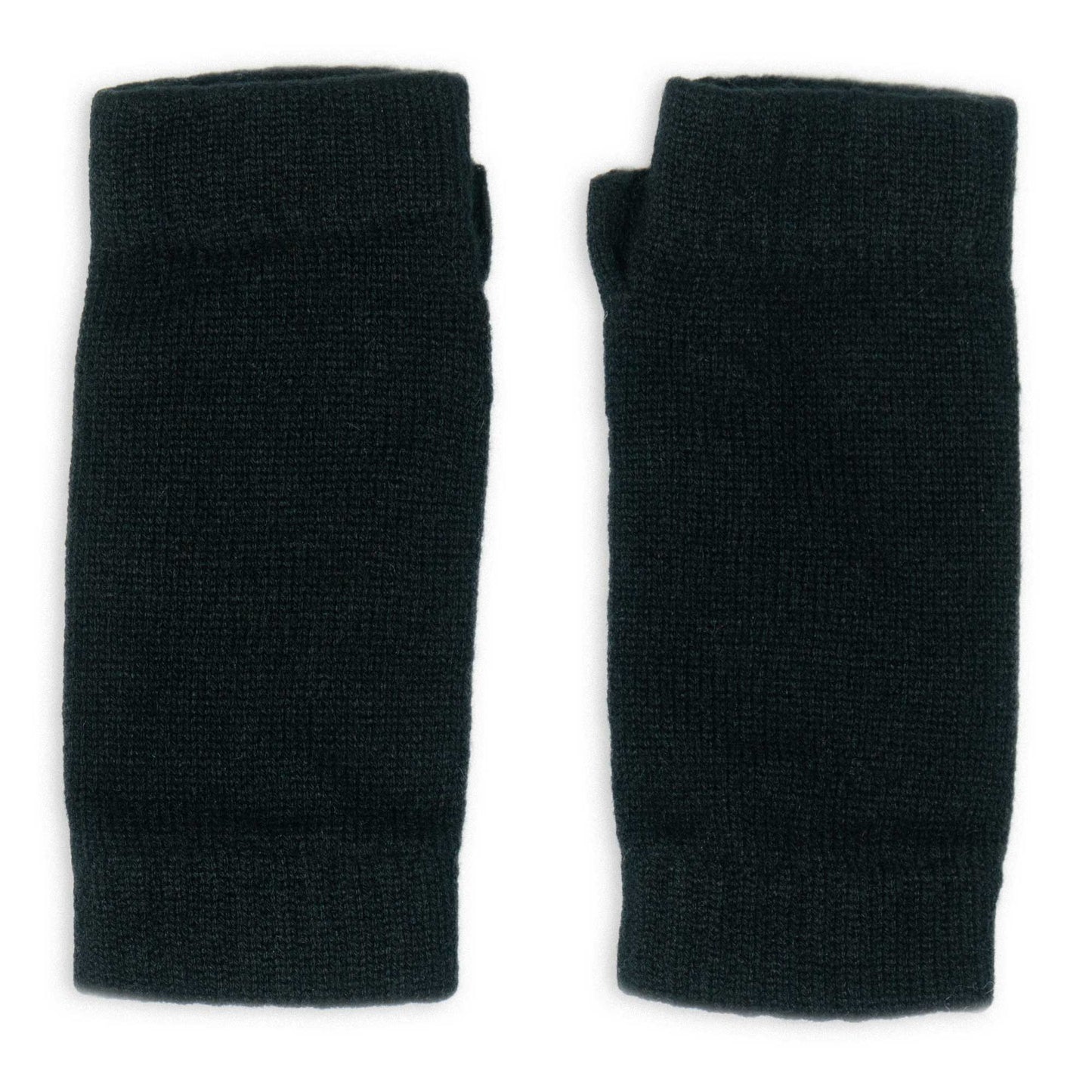 Pair of black wristwarmers on a white background
