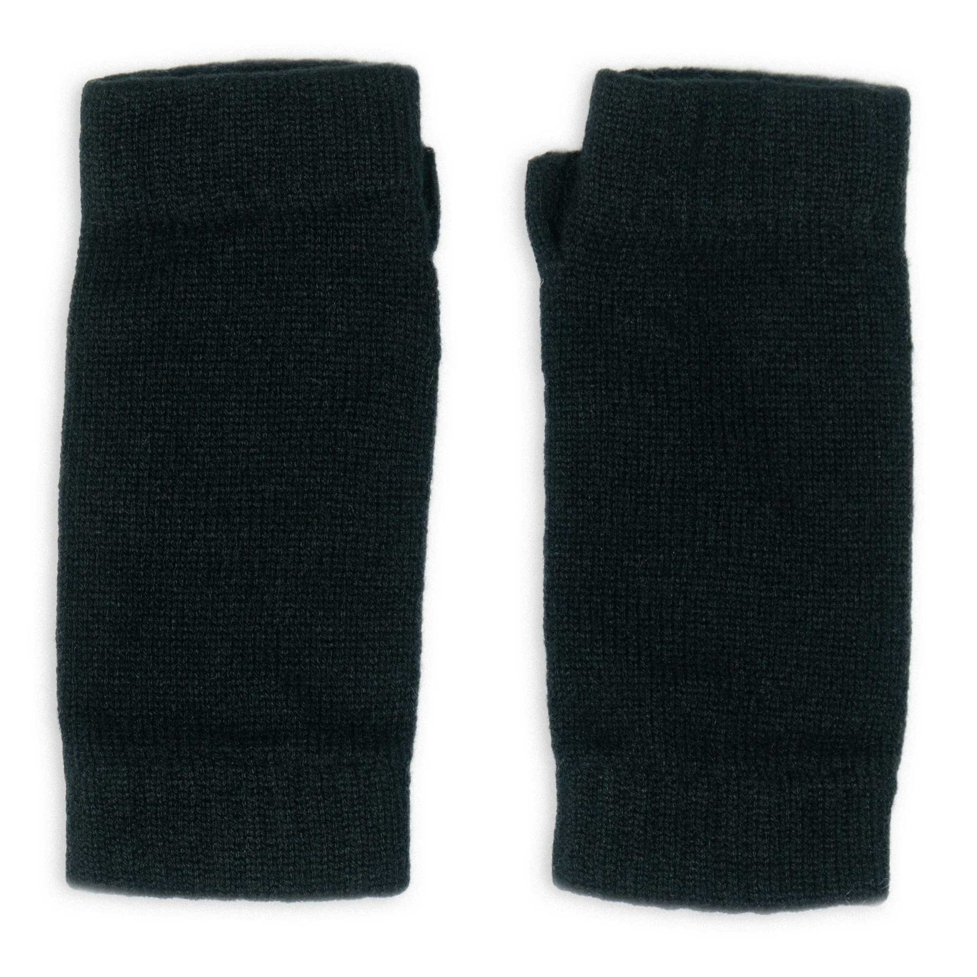Pair of black wristwarmers on a white background