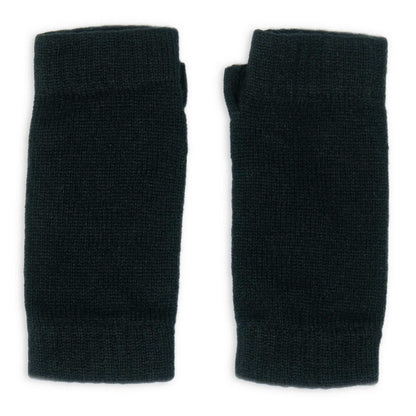 Pair of black wristwarmers on a white background
