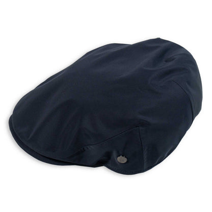 Navy blue flat cap on a white background