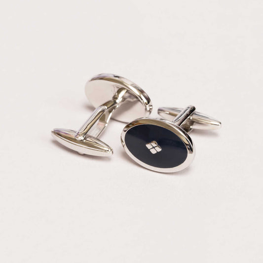 Navy Blue Vintage Diamond Cufflinks