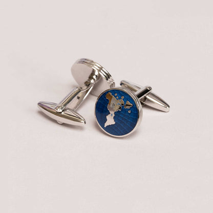 Map of the World Round Cufflinks